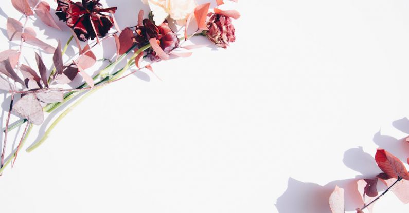 White Space - Pink and White Flowers on White Wall