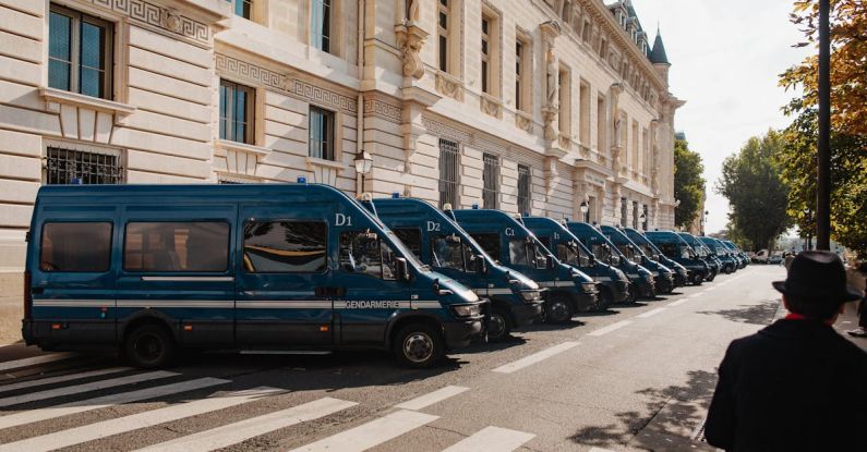 Direct Mail - Street with classic building and urban vans